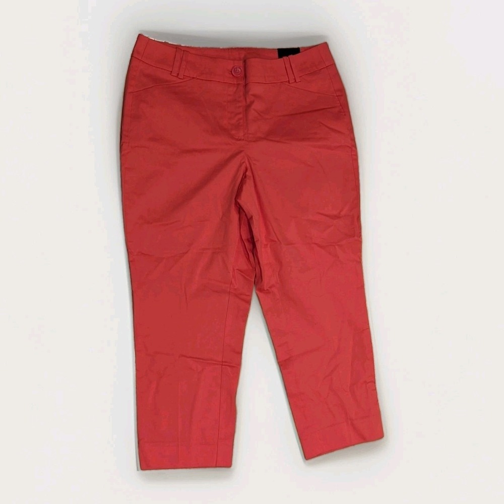 Barbiecore Coastal Prep Crop Chino Pants Coral Pink Lane Bryant NWT‎ 14